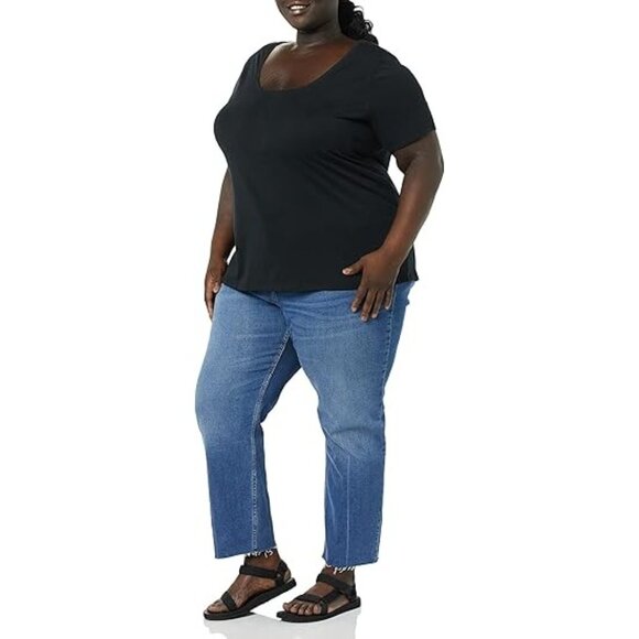 Amazon Essentials Size 3XL Black Scoop Neck Short-Sleeve T-Shirt Pack Of 2 - Picture 9 of 9